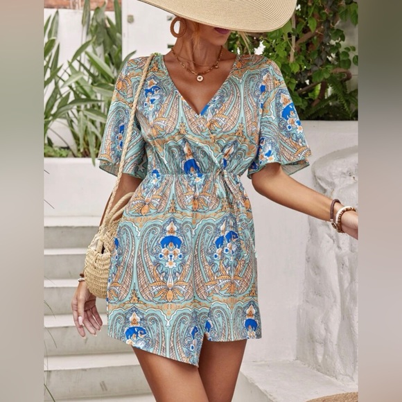 Floral & Paisley Print Romper - Picture 2 of 4